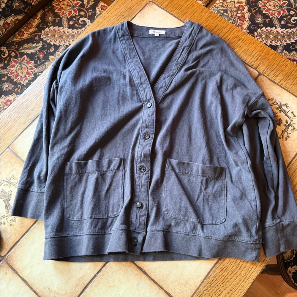 Madewell Gray Button-Up Cardigan